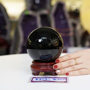 Quả cầu Obsidian đen 2A - 1,2kg - 9,5cm