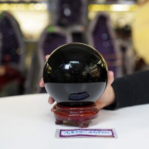 Quả cầu Obsidian đen 2A - 1,8kg - 11,5cm