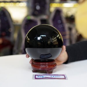 Quả cầu Obsidian đen 2A - 2kg - 12cm