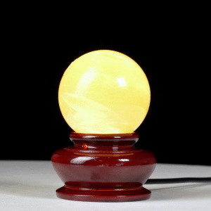 Quả cầu Thạch Anh vàng 3A 0,52kg - 7,1cm + đế đèn