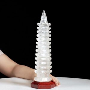 Tháp văn xương thạch anh trắng 1,39kg - cao 28cm