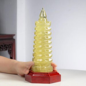Tháp văn xương thạch anh vàng 1,03kg - 20,5cm