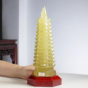 Tháp văn xương thạch anh vàng 1,28kg - 24cm