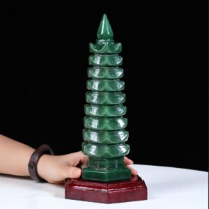 Tháp văn xương thạch anh xanh 1,69kg - 27cm